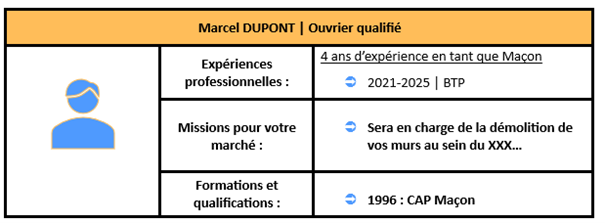 Exemple CV mémoire technique