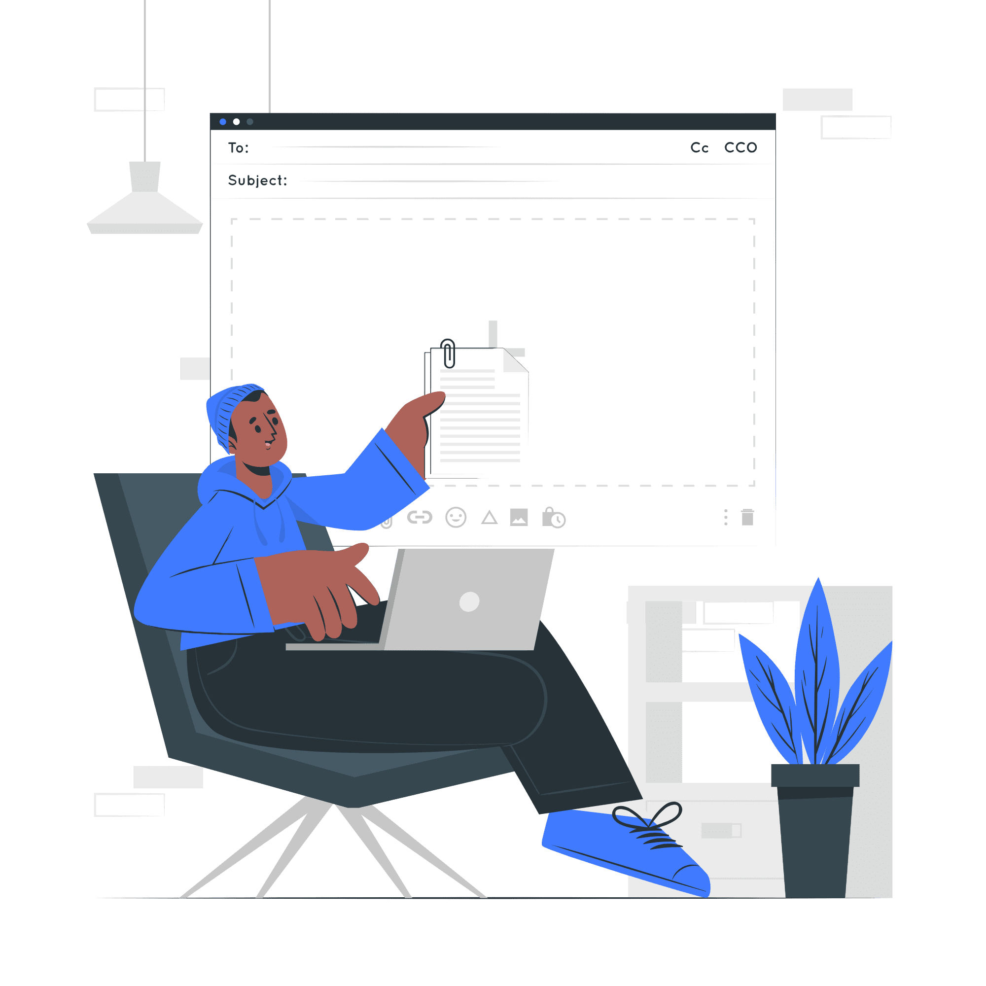 un homme range des dossiers sur un ordinateur