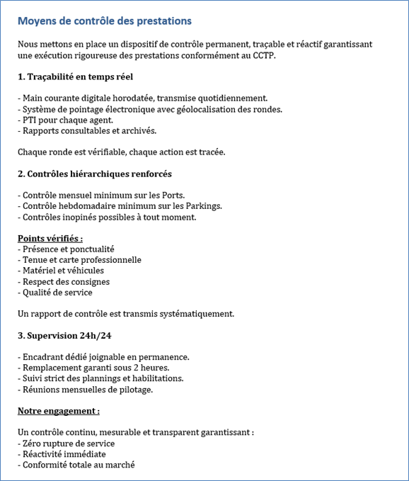 Réponse mémoire technique IA seule