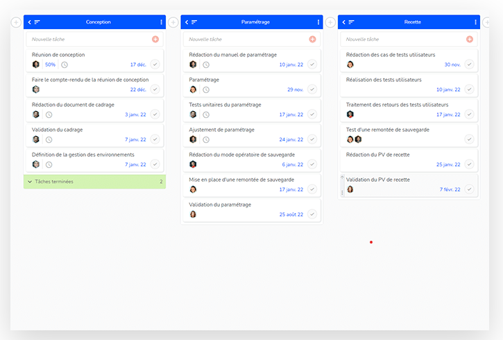 présentation de l'interface de Beebusy